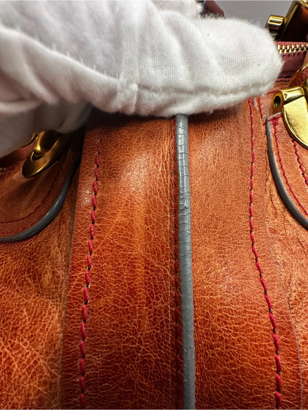 Chloé HELOISE HANDBAG Rust Leather Satchel with Braided Handle and Gold Hardware